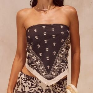 Runaway The Label Miranto Scarf Top Strapless Size Small